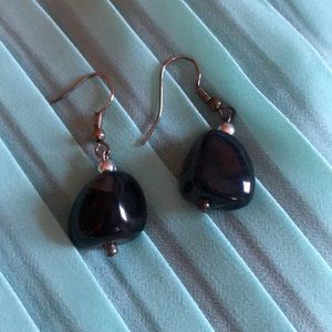 Black stone earrings